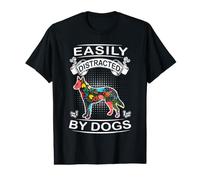 Easily Distracted By Dogs German Shepherd Dog Lover Value Graphic T-Shirt