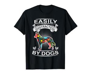 Easily Distracted By Dogs German Shepherd Dog Lover Value Graphic T-Shirt