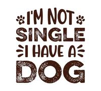 Easily Distracted by Dogs I'm not Single i Have a Dog Typography Vinyl Wall Stickers 67.2x73.9cm Wall beautification Coffee