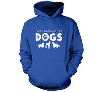 Easily Distracted by Dogs - Unisex Hoodie - Pet Owner L Blue