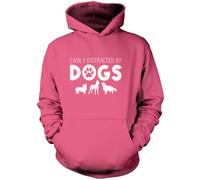 Easily Distracted by Dogs - Unisex Hoodie - Pet Owner XL Pink