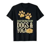 Easily Distracted By Dogs Yoga Funny Lover Zen Meditation T-Shirt