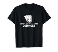 Easily Distracted by Dominoes Domino Player Funny Dominoes T-Shirt