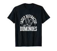 Easily Distracted by Dominoes Funny Domino Player T-Shirt