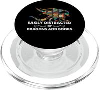 Easily Distracted By Dragons & Books Cool Reading Books PopSockets PopGrip for MagSafe
