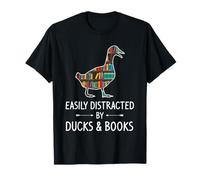 Easily Distracted By Ducks & Books Lover Gift Bird Dipper T-Shirt