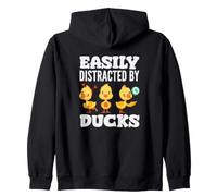 Easily Distracted By Ducks Funny Duck Lover Zip Hoodie