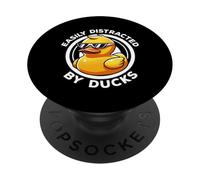 Easily Distracted By Ducks I Love Duck Lovers Funny Duck PopSockets Adhesive PopGrip