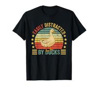 Easily Distracted By Ducks Retro Vintage Duck Lovers Humor T-Shirt