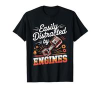 Easily Distracted By Engines Motorcycle Racing T-Shirt