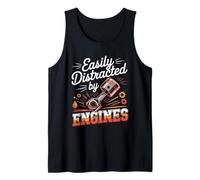 Easily Distracted By Engines Motorcycle Racing Tank Top