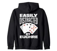 Easily distracted by Euchre Zip Hoodie