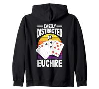 Easily distracted by Euchre Zip Hoodie