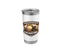 Easily Distracted By Excavators Heavy Equipment Operator Boy Stainless Steel Insulated Tumbler