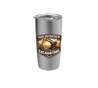 Easily Distracted By Excavators Heavy Equipment Operator Boy Stainless Steel Insulated Tumbler