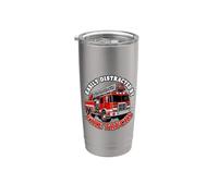 Easily Distracted By Fire Trucks Firefighter Kids Teens Boys Stainless Steel Insulated Tumbler