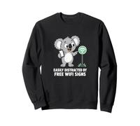 Easily Distracted By Free Wifi Signs Funny Traveler Sweatshirt