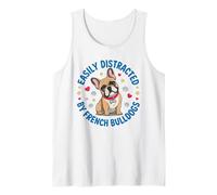Easily Distracted by French Bulldogs Funny Dog Lover Tank Top