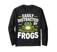 Easily Distracted by Frogs Cute Frog Lover Frog Watching Long Sleeve T-Shirt