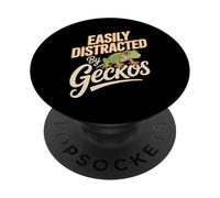 Easily Distracted By Geckos Funny Gecko Saying PopSockets Adhesive PopGrip