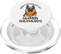 Easily Distracted by German Shepherds Funny Dog Lover PopSockets PopGrip for MagSafe