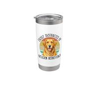 Easily Distracted By Golden Retrievers Stainless Steel Insulated Tumbler