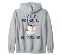 Easily Distracted by Hamsters Chinese Dwarf Hamster Zip Hoodie