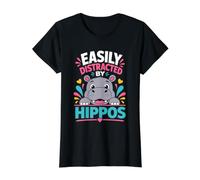 Easily Distracted By Hippos Value Graphic T-Shirt, Women, Black, S
