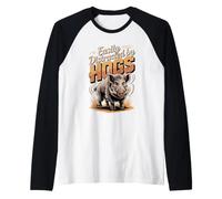 Easily Distracted By Hogs Hunting Wild Boar Raglan Baseball Tee
