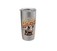 Easily Distracted By Hogs Hunting Wild Boar Stainless Steel Insulated Tumbler