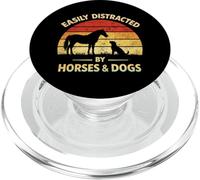 Easily Distracted by horses and dogs PopSockets PopGrip for MagSafe