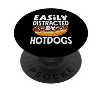 Easily Distracted By Hot Dogs Hot Dog Lover PopSockets Adhesive PopGrip