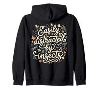 Easily Distracted By Insects Bug Lover Zip Hoodie