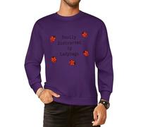 Easily Distracted By Ladybugs Men Graphic Sweatshirts Cotton Crew Neck Long Sleeve Casual Pullover Tops
