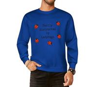 Easily Distracted By Ladybugs Men Graphic Sweatshirts Cotton Crew Neck Long Sleeve Casual Pullover Tops