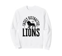 Easily Distracted By Lions Funny Lion Sweatshirt