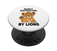 Easily Distracted By Lions PopSockets Adhesive PopGrip