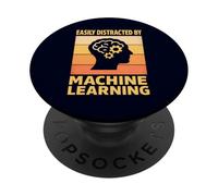 Easily Distracted By Machine Learning Funny AI Data Science PopSockets Adhesive PopGrip