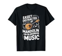 Easily Distracted by Mandolin and Bluegrass Music T-Shirt