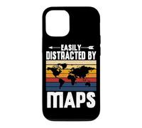Easily Distracted By Maps Earth Geographer Geography Teacher Case for iPhone 12/12 Pro