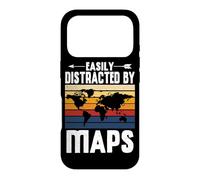 Easily Distracted By Maps Earth Geographer Geography Teacher Case for iPhone 17 Pro