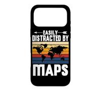 Easily Distracted By Maps Earth Geographer Geography Teacher Case for iPhone 17 Pro Max