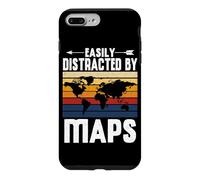 Easily Distracted By Maps Earth Geographer Geography Teacher Case for iPhone 7 Plus/8 Plus