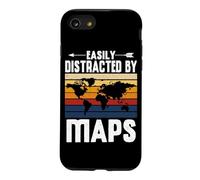 Easily Distracted By Maps Earth Geographer Geography Teacher Case for iPhone SE (2020) / 7/8