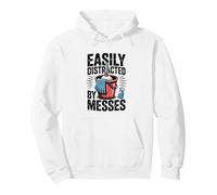 Easily Distracted By Messes Funny Housekeeper Housekeeping Pullover Hoodie