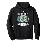 Easily Distracted By Monstera Houseplant Pullover Hoodie