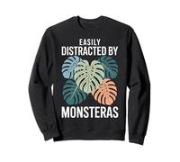 Easily Distracted By Monstera Houseplant Sweatshirt