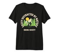 Easily Distracted By Nature Hiking Society Trail Hiker Lover Premium T-Shirt
