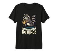 Easily Distracted by No Kings Funny Raccoon Crown Premium T-Shirt