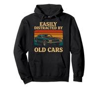 Easily Distracted by Old Cars Classic Car Guy Funny Vintage Pullover Hoodie